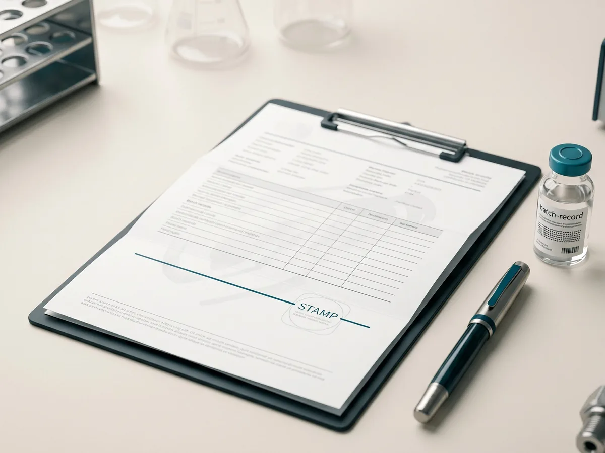 Batch record and Certificate of Analysis documentation