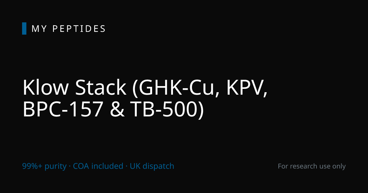 what is klow stack Klow Stack — GHK-Cu, KPV, BPC-157 & TB-500 (UK)